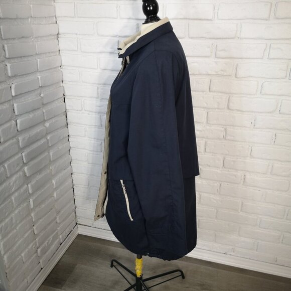 Mona Lisa Sport by Fenelli Ladies Size 16.5 Navy w/ Beige Lined Jacket - Picture 4 of 11